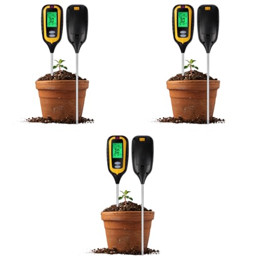 Serplex® 6 in 1 Soil Moisture Meter PH Light Temp Fertility Tester Air and Humidity Monitor Digital for Flowers Potted Plants Gardens Battery Not Included 3 PCS Serplex® 6 in 1 Soil Moisture Meter PH Light Temp Fertility Tester Air and Humidity Monitor Digital for Flowers Potted Plants Gardens Battery Not Included 3 PCS